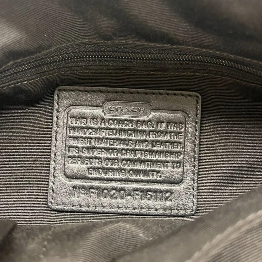 Coach Black Leather Hangtag - Key Chain